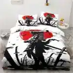 Samurai Warrior Shadow Japan Flag Bedding Set