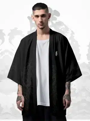 Samurai Warrior Tiger Japanese Style Kimono - Front