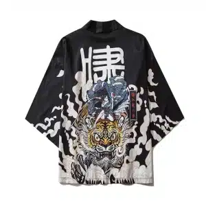 Samurai Warrior and Tiger Spirit Kimono