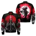 Samurai and Red Moon Stylish Bomber Jacket