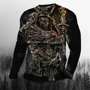 Shadow Samurai Skull Long Sleeve Shirt