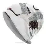 Soft White and Graceful Elegant Crane Beanie