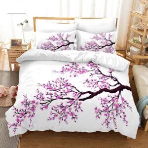 Spring Cherry Blossom Design Pink Bedding Set