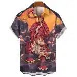 Sunset Red and Orange Tiger Hawaiian Shirt