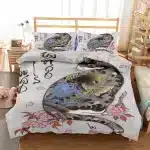 Tattooed Cat and Koi Japanese Art Bedding Set