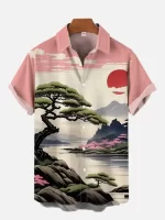 Tranquil Sunset Japan Landscape Hawaiian Shirt