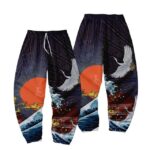 Ukiyo-e Japan Style Crane Samurai Joggers