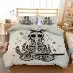 Unique Skeletal Samurai Cat Bedding Set