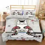 Unique Tattooed Samurai Cat Warrior Bedding Set