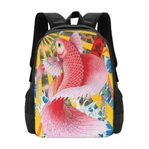 Vibrant Watercolor Koi Fish Serenity Backpack