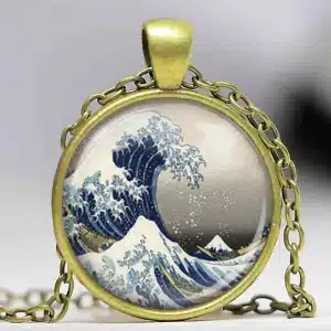 Vintage Great Wave off Kanagawa Pendant Necklace