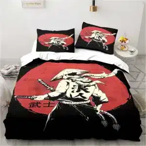 Warrior Spirit Samurai Red and Black Bedding Set