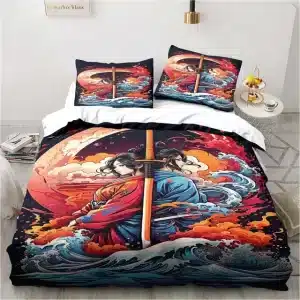 Wave & Fire Dual Samurai Women Bedding Set