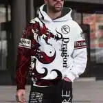 White Dragon Yin Yang Symbol Streetwear Hoodie