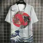 Yin Yang Koi and Great Wave Ukiyo-e T-Shirt