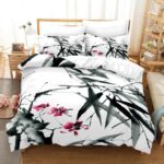 Zen Bamboo Blossom Artwork Bedding Set