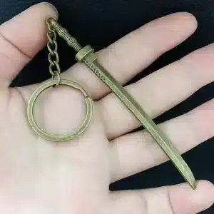 Antique Bronze Samurai Katana Sword Keychain