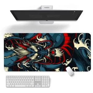 Azure and Crimson Dragon Gaming XXL Mouse Pad Desk Mat