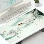 Birds on Moonlit Cherry Blossom Large Mouse Pad Desk Mat