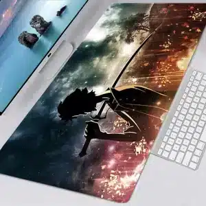 Celestial Samurai Warrior Silhouette Mouse Pad Desk Mat