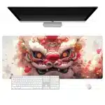 Chinese Lion Dance Head Gaming Mouse Pad Desk Mat