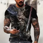 Dark Oni Warrior Samurai Graphic Men's Gothic T-Shirt