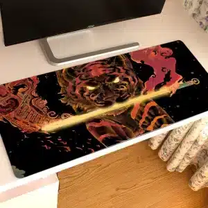 Fire Tiger with Flaming Sword XXL Mouse Pad Desk Mat