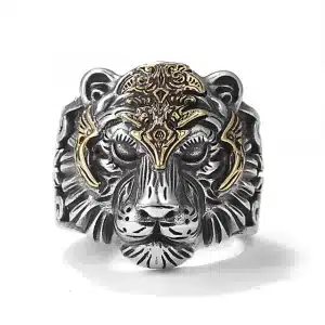 Golden Tribal Accents Majestic Lion Ring