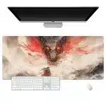 Hero's Confrontation with Dragon Mouse Pad Desk Mat