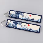 Japanese Art Kanagawa Great Wave Keychain