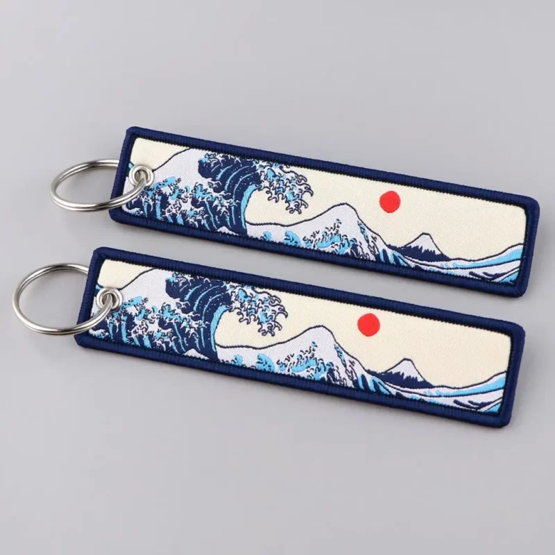 Japanese Art Kanagawa Great Wave Keychain