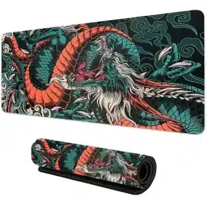 Japanese Fantasy Art Dragon Battle Mouse Pad Desk Mat