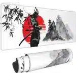 Japanese Ink Wash Art Samurai Large Mouse Pad Desk Mat