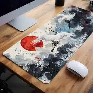 Japanese Ukiyo-e Art Crane XXL Mouse Pad Desk Mat