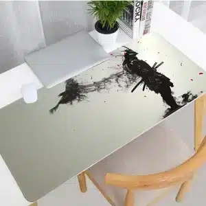 Minimalist Samurai Warrior Ink Wash Mouse Pad Desk Mat