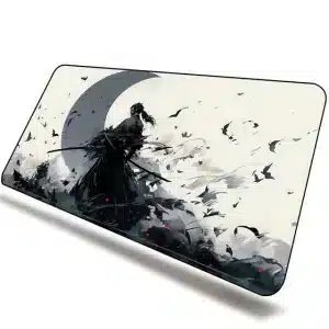 Moonlit Samurai Warrior Gaming Mouse Pad Desk Mat