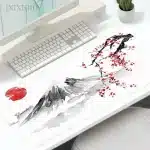 Mount Fuji and Red Cherry Blossom Mouse Pad Desk Mat