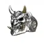 Mythic Oni Skull with Golden Horns Ring