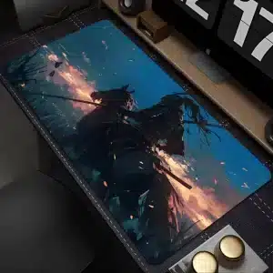 Samurai Cavalry Warrior Horseback Mouse Pad Desk Mat