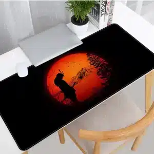 Samurai Silhouette Warrior Sunset Mouse Pad Desk Mat