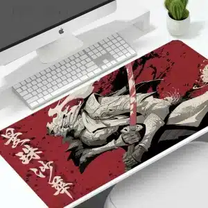 Samurai Warrior Art Red Gaming Mouse Pad Desk Mat