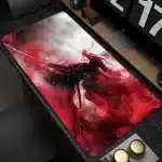 Samurai Warrior Intense Red Gaming Mouse Pad Desk Mat