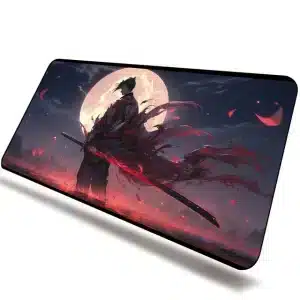 Shadowed Samurai Blood Moon Mouse Pad Desk Mat