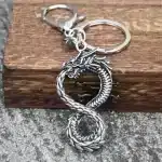 Silver Mythical Dragon Infinity Loop Keychain