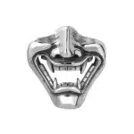 Silver Warrior Samurai Demon Mask Ring