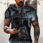 Skull Samurai Warrior Graphic Men's Dark Gothic T-Shirt