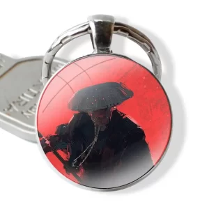 Stealthy Ronin Samurai Intense Red Keychain