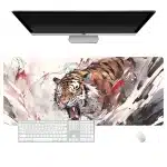 Watercolor Art Roaring Tiger Large Mouse Pad Desk Mat