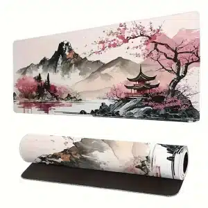 Watercolor Japanese Landscape XXL Mouse Pad Desk Mat