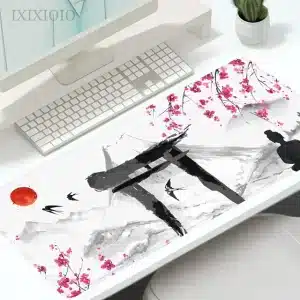 Zen Japanese Torii Gate Cherry Blossom Mouse Pad Desk Mat